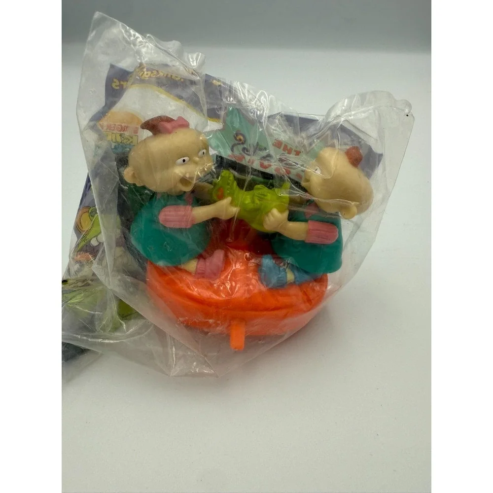Vintage 1998 Burger King Rugrats Movie Toy‎ Phil & Lil with Reptar NIP